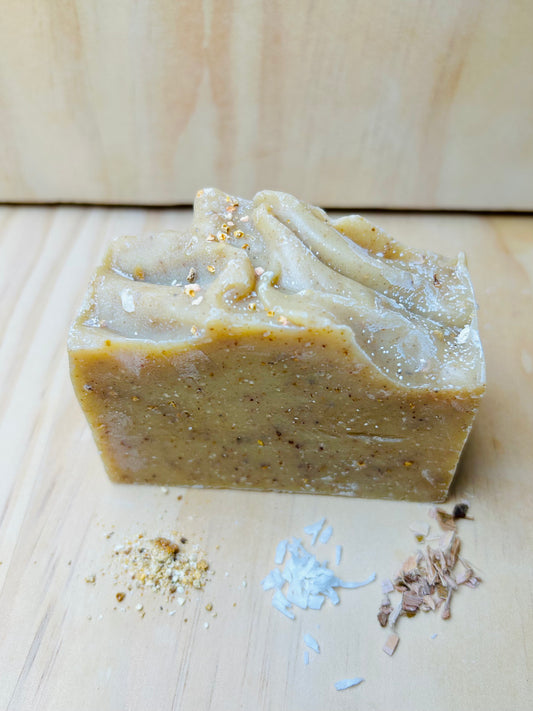 Body Scrub Soap - Sandalwood Bergamot with Turmeric