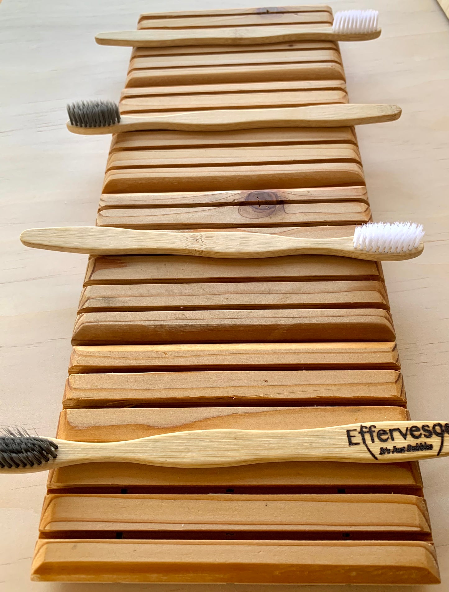Wooden Bathroom Set - Cedar Soap Saver & Bamboo Toothbrush, Effervesce.ItsJustBubbles, Wood, wooden-bathroom-set-cedar-soap-saver-bamboo-toothbrush, accessory, home, household, set, sets, woo
