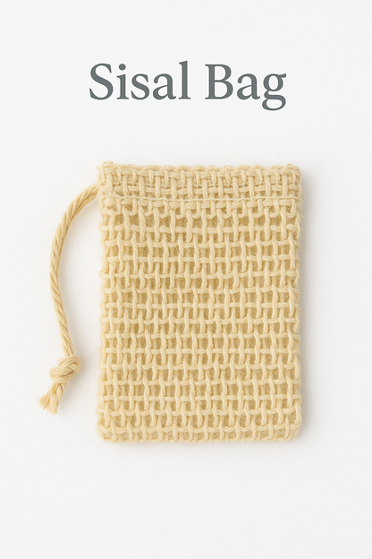 Soap Saver Bag - Sisal & Cotton Pouch - 3.5" x 5.5"