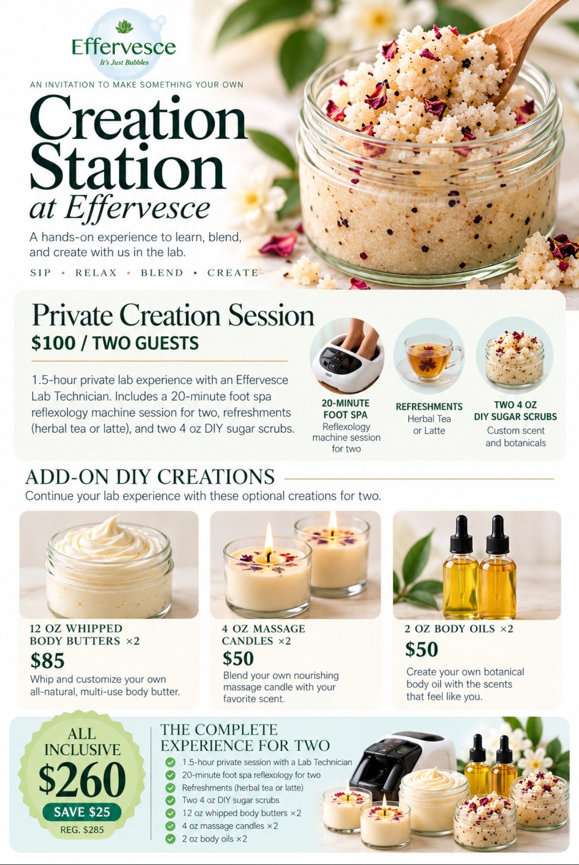 Creation Station | Private DIY Spa Experience for Two