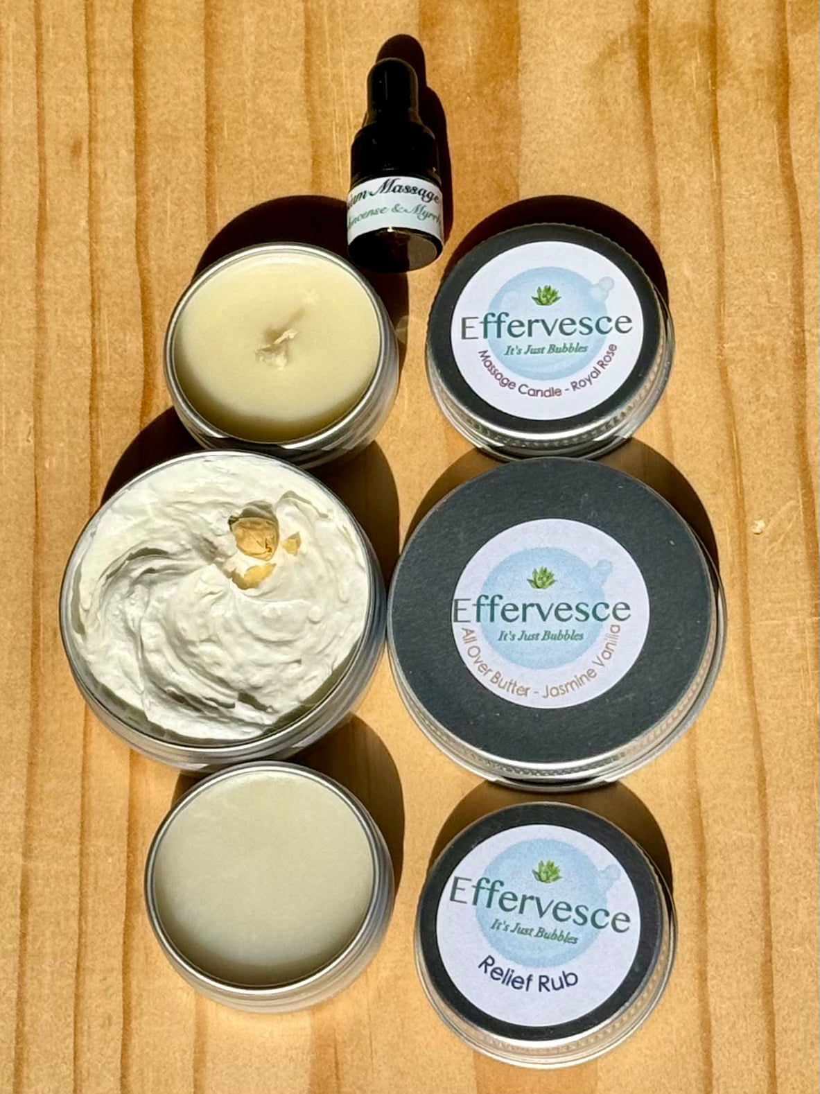 Discovery Set | Massage Pouch | Spa Kit with Massage Candle, Butter, Salve, & Magnesium Oil