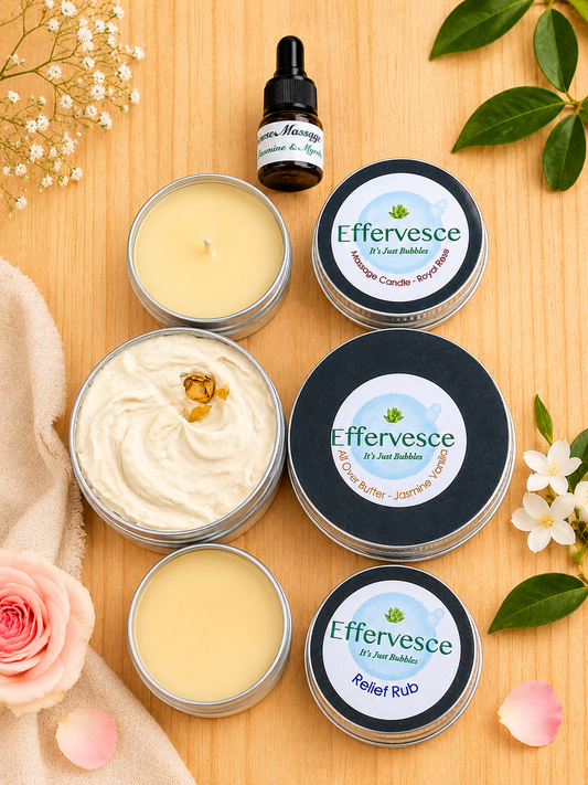 Discovery Set | Massage Pouch | Spa Kit with Massage Candle, Butter, Salve, & Magnesium Oil