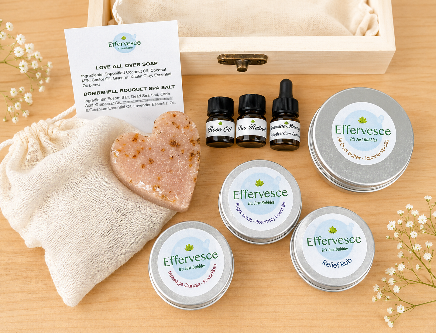 Spa Discovery Sampler Set | Complete Spa Kit with Butter, Candle, Scrub, Salve & Facial Oils