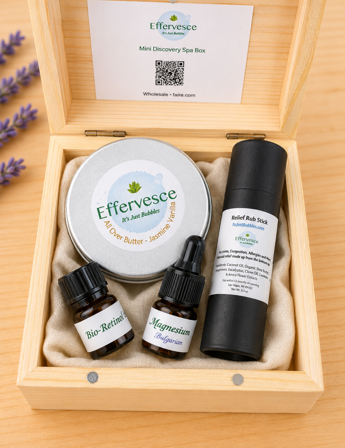 Mini Discovery Spa Box | Compact Spa Kit with Whipped Butter, Relief Stick & Facial Oil
