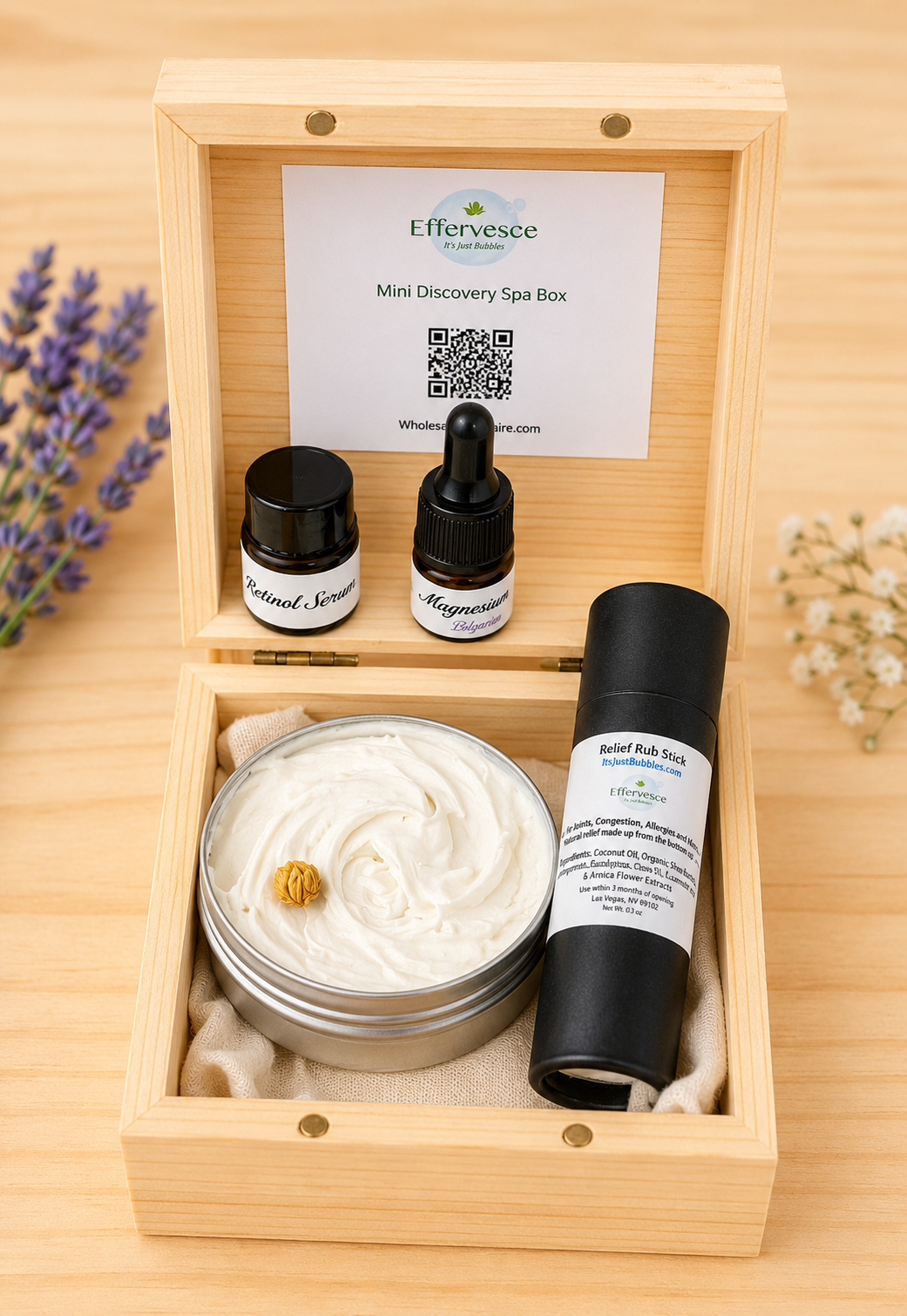 Mini Discovery Spa Box | Compact Spa Kit with Whipped Butter, Relief Stick & Facial Oil