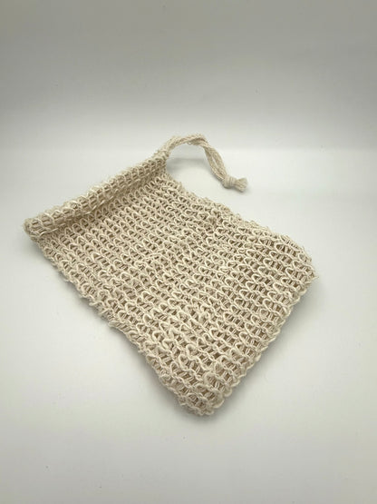 Soap Saver Bag - Sisal & Cotton Pouch - 3.5" x 5.5"