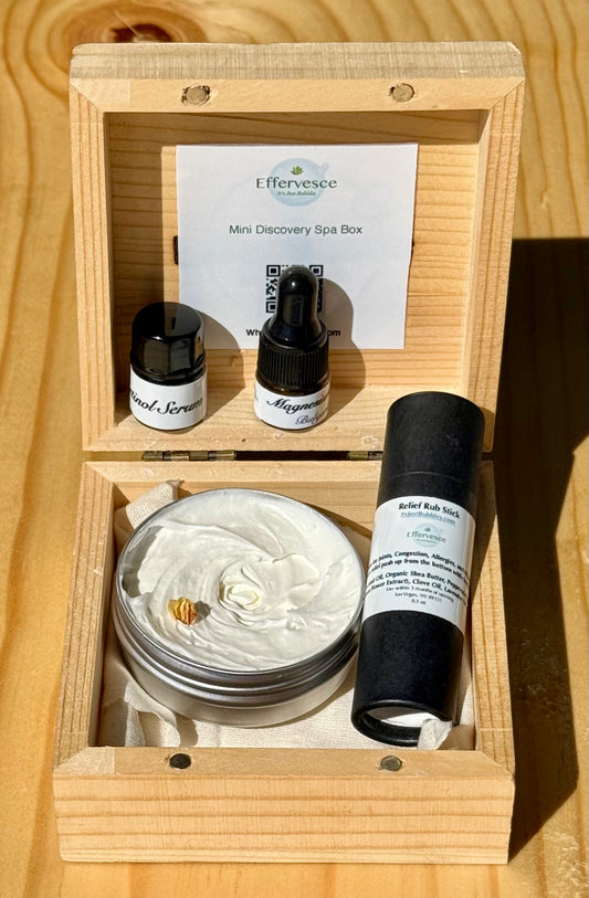 Mini Discovery Spa Box | Compact Spa Kit with Whipped Butter, Relief Stick & Facial Oil
