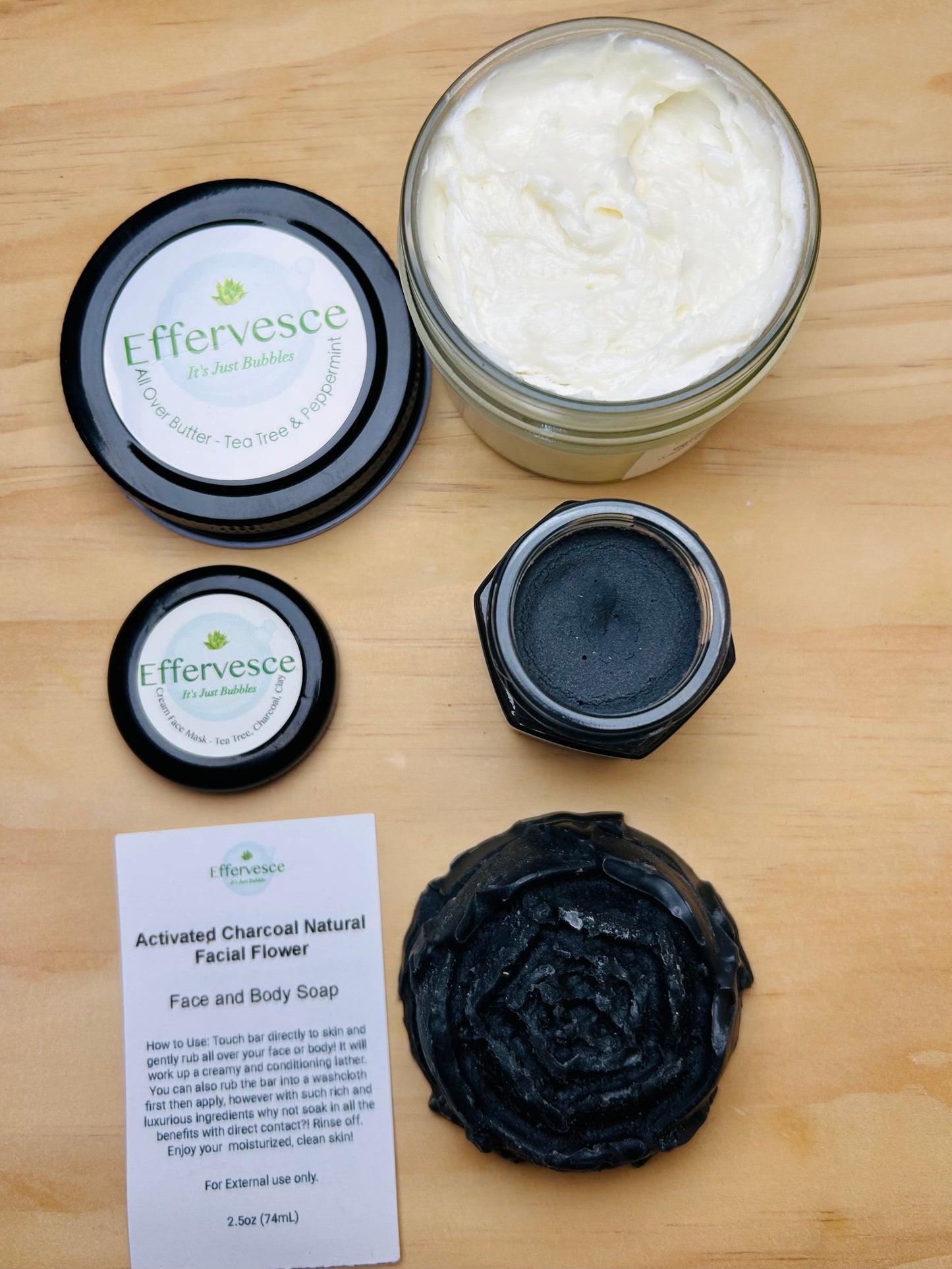 Face Trio - Tea Tree, Charcoal, Clay - For Oily or Acne Prone Skin