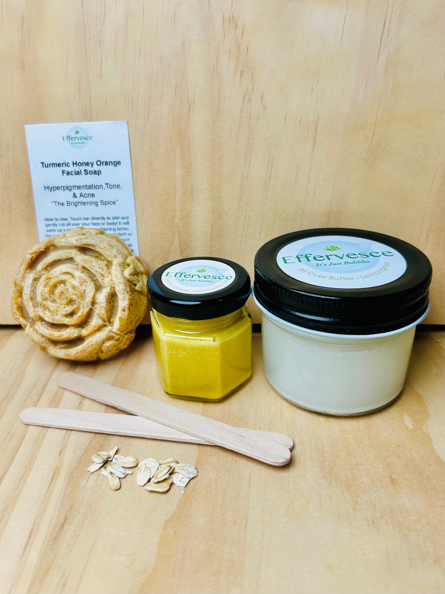 Face Trio - Turmeric Honey Oat- For Hyperpigmentation, Acne, Inflammation