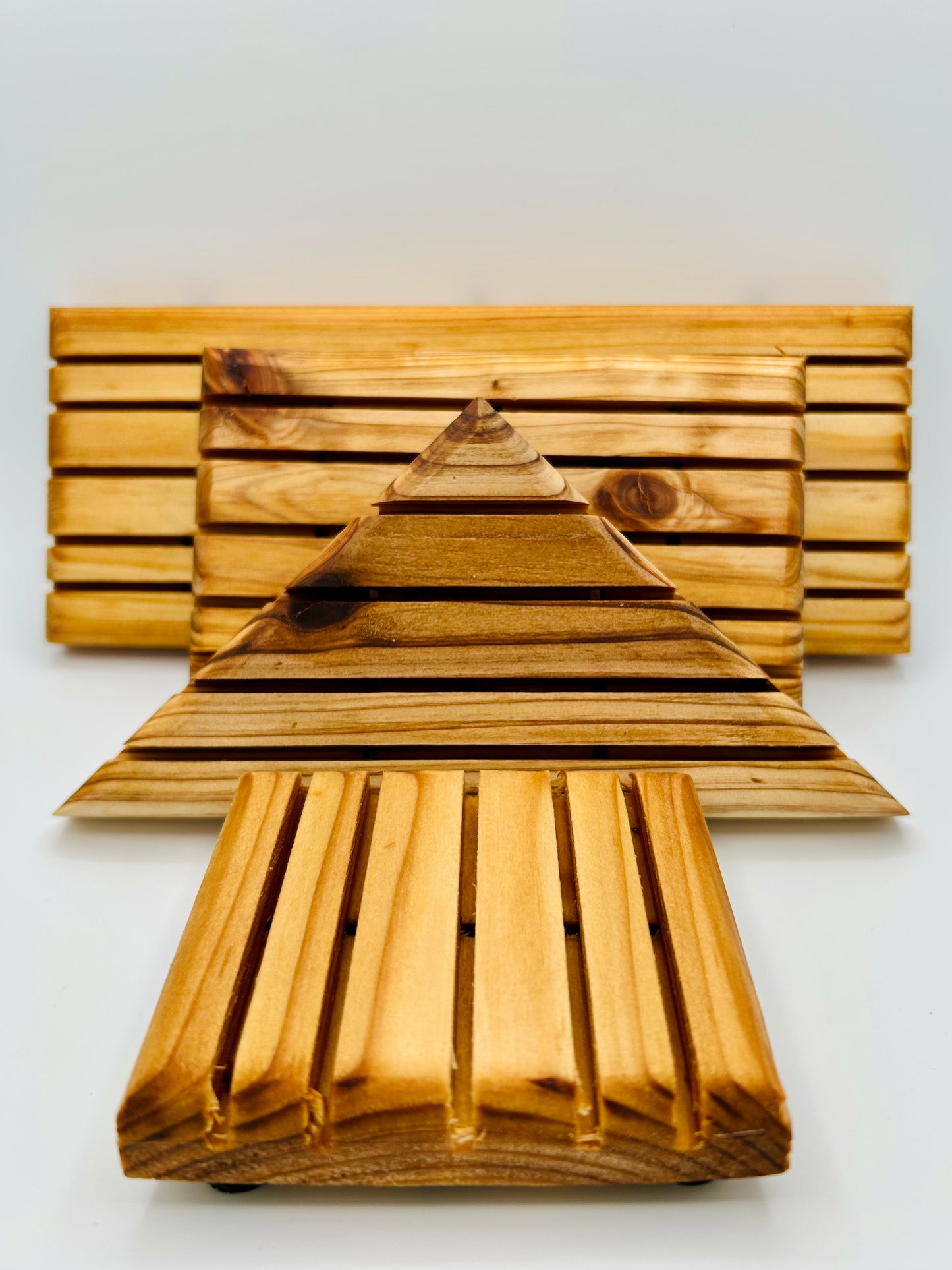 Cedar Wood Corner Soap Saver - All Natural 3.5" x 7"