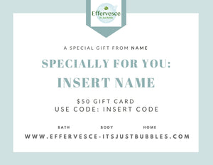 Effervesce Gift Card, Effervesce.ItsJustBubbles, Gift Card, effervesce-gift-card, bath, body, gift, home, set, soap