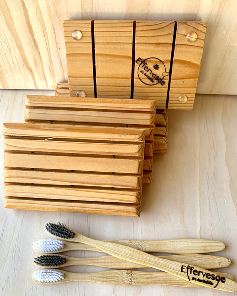 Wooden Bathroom Set - Cedar Soap Saver & Bamboo Toothbrush, Effervesce.ItsJustBubbles, Wood, wooden-bathroom-set-cedar-soap-saver-bamboo-toothbrush, accessory, home, household, set, sets, woo