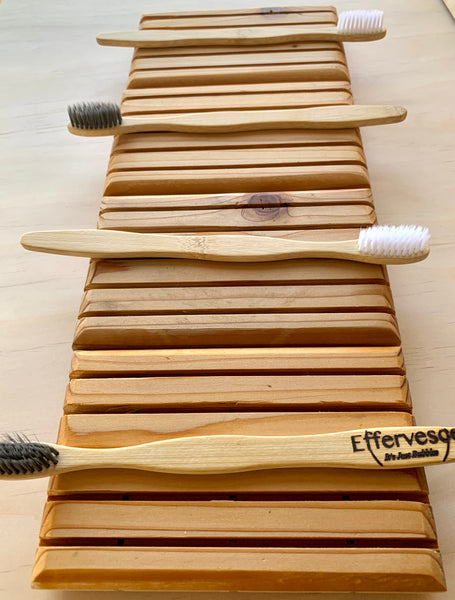 Wooden Bathroom Set - Cedar Soap Saver & Bamboo Toothbrush, Effervesce.ItsJustBubbles, Wood, wooden-bathroom-set-cedar-soap-saver-bamboo-toothbrush, accessory, home, household, set, sets, woo