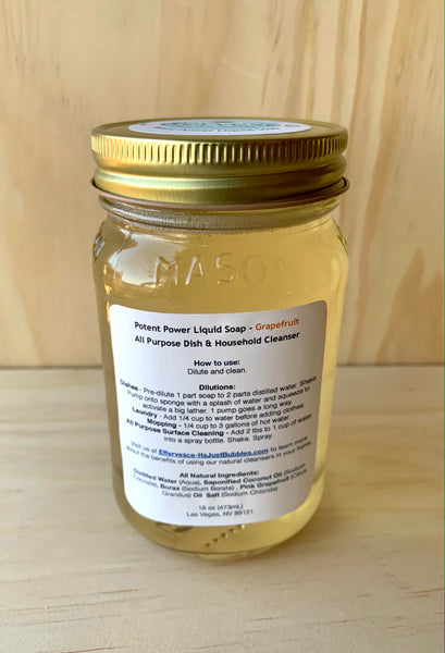 Power Liquid Cleaner - Potent All-Purpose Dish & Household Cleanser - 16oz, Effervesce.ItsJustBubbles, Household Soap, liquid-detergent-dish-soap-all-purpose-household-cleanser-32oz, home, ho