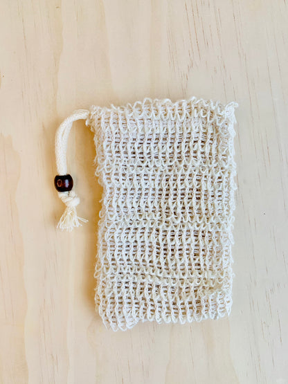 Soap Saver Bag - Sisal & Cotton Pouch - 3.5" x 5.5", Effervesce.ItsJustBubbles, Bath, soap-saver-bag-sisal-cotton-pouch-3-5-x-5-5, accessory, bath, wood